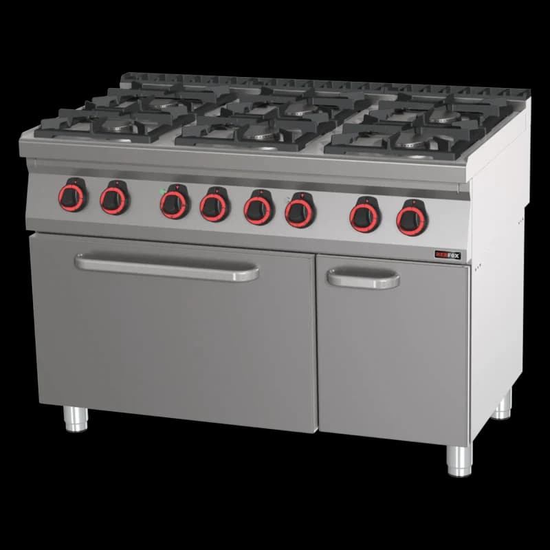 Mașină de gătit combinată cu cuptor electric static GN 2/1 - 6x arzător ECO