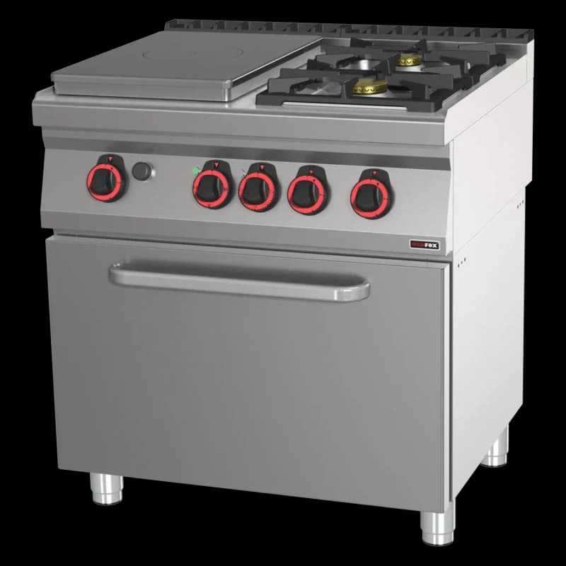 Mașină de gătit gaz cu plită solidă cu cuptor electric static GN 2/1 - 3x arzător