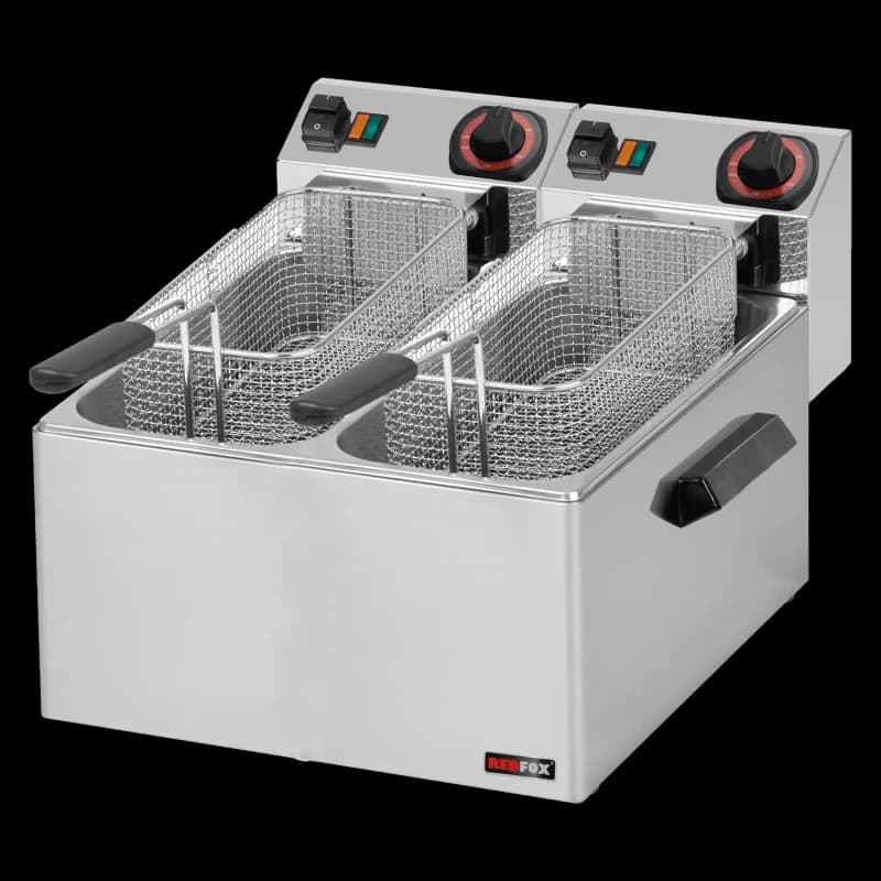 Friteuză pentru pește electrică 2 coșuri 0,43 kW/l, 8+8 l de masă 230 V