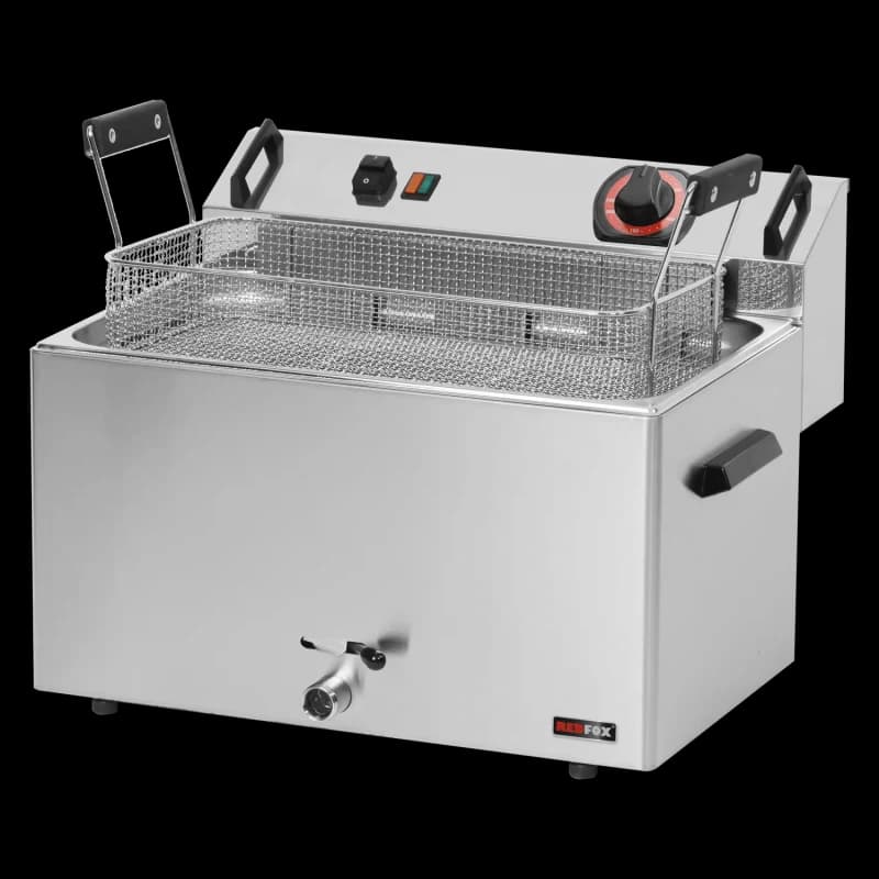 Friteuză electrică 0,56 kW/l, 16 l blat robinet scurgere 400 V
