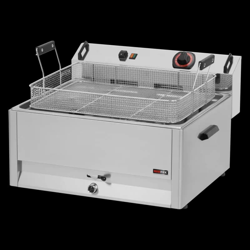 Friteuză electrică 0,5 kW/l, 30 l blat robinet scurgere 400 V