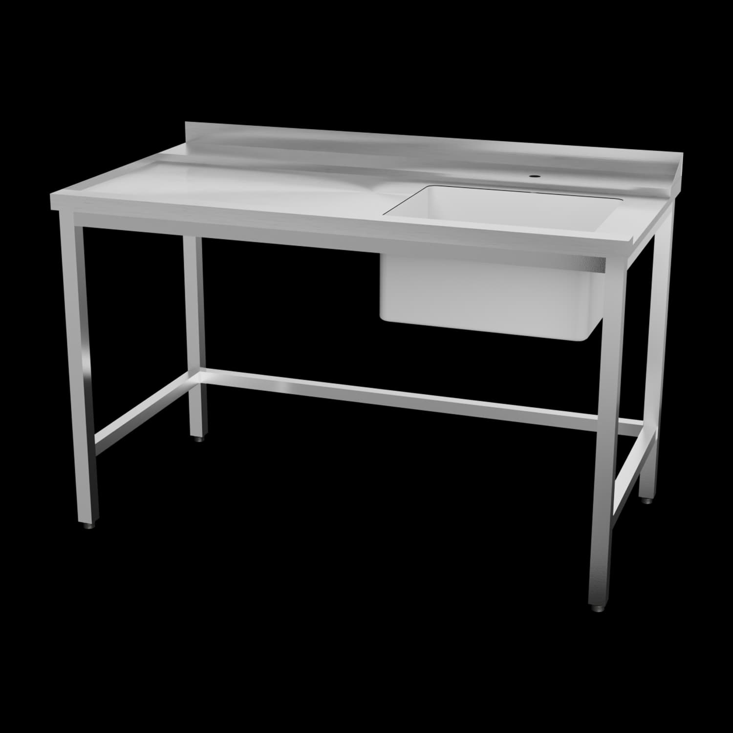 Masă de alimentare 140x75x85 stânga cu chiuvetă 40x50x25 - CTS 140 IDL